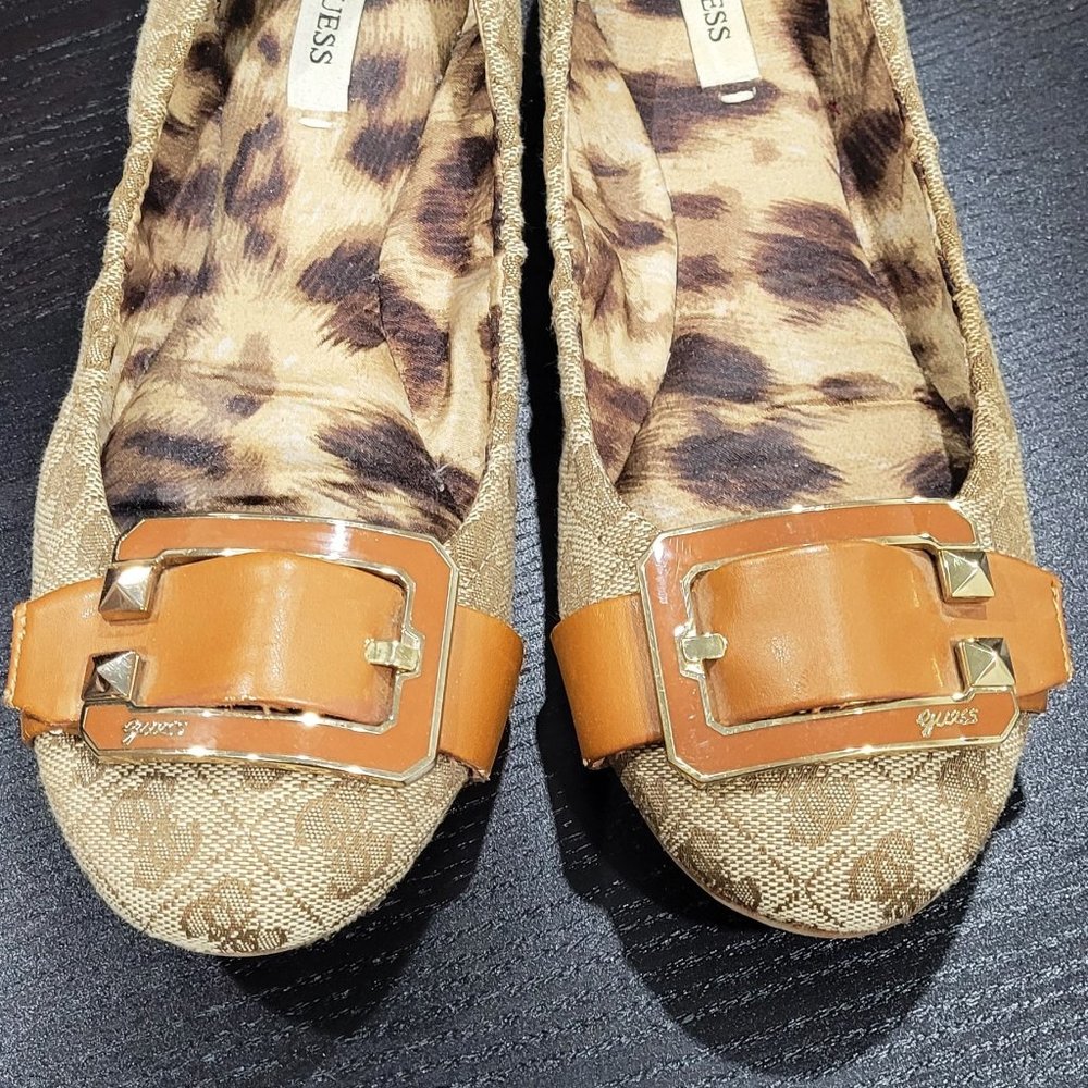 Guess Beige and Brown Flats
